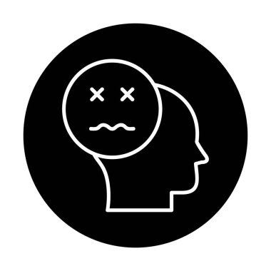 Hasta emoji simgesi olan insan kafası, vektör illüstrasyonu