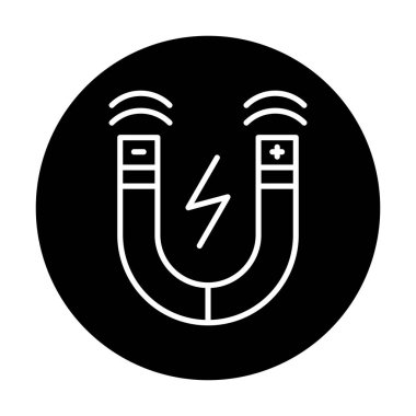 Manyetik alan simgesi, vektör illüstrasyonu