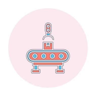 Fabrika Makine simgesi vektör çizimi  