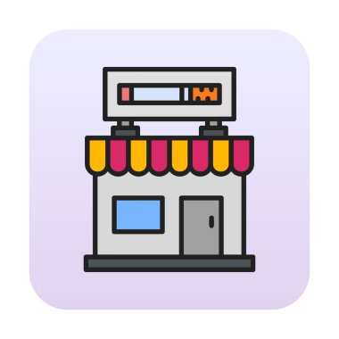 dükkan simgesi, vektör illüstrasyonu basit tasarım