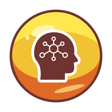 Psikoloji işaret tasarımlı beyin simgesi