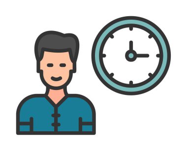 Çalışma Zamanı web simgesi vektör illüstrasyonu