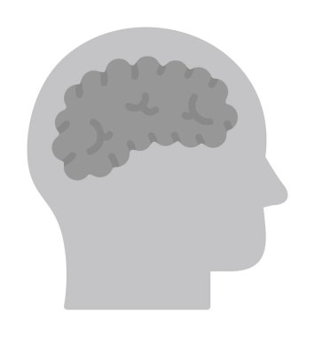 Basit bir beyin simgesi. düz tasarım biçimi 