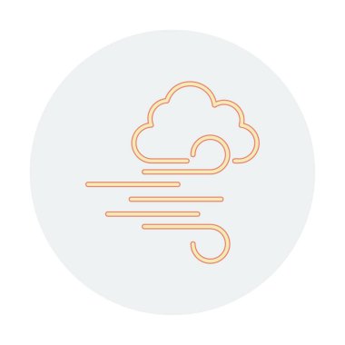 Bulutlu rüzgar simgesi, vektör illüstrasyonu 