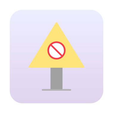 Yasaklanmış yol simgesinin vektör illüstrasyonu 