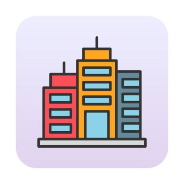 Şehir binası simgesi, vektör illüstrasyonu basit tasarım