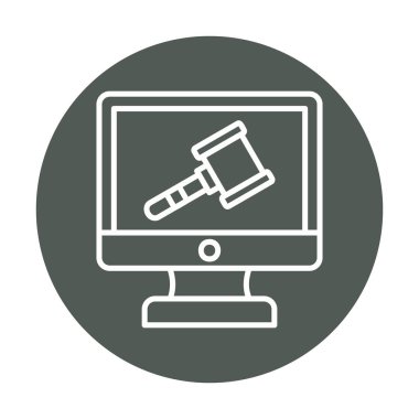 Çevrimiçi açık artırma simgesi, vektör illüstrasyonuName 