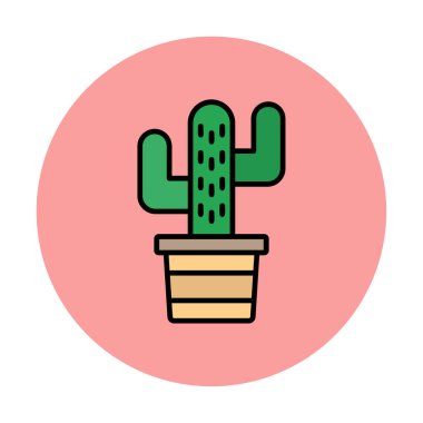 Kaktüs simgesi, basit tasarım çizimi  