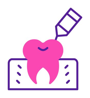 Kök Kanal Tedavi simgesi, vektör illüstrasyonu 