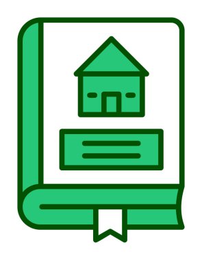 Mimarlık Kitabı düz simgesi, vektör illüstrasyonu 