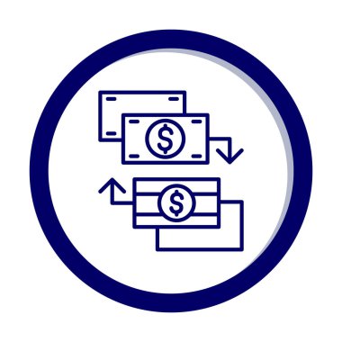 para değişimi simgesi, vektör illüstrasyonu 