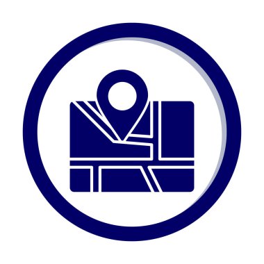 Konum iğnesi, vektör illüstrasyonlu harita simgesi