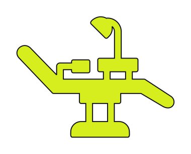 Dişçi Sandalyesi vektör illüstrasyonu, simge ögesi arkaplanı                