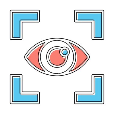 Vizyon düz simgesi, vektör çizim