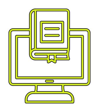 çevrimiçi kütüphane rengi vektör illüstrasyonu                        