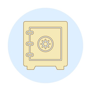 Güvenli kutu simgesi, vektör illüstrasyonu 