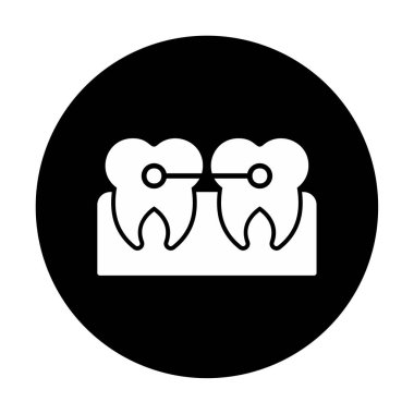 Diş bakımı ikonu, vektör çizimi. Parantezler                       