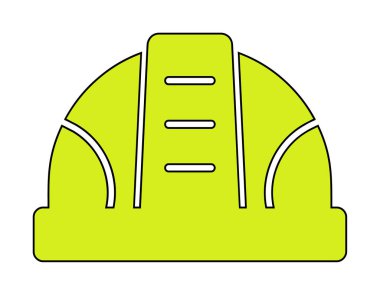 İnşaat Miğferi. İnşaat endüstrisi simgesi ana hatlarıyla doldurulmuş                    