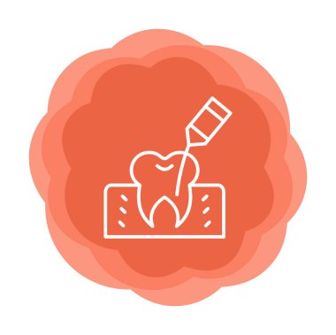 Kök Kanal Tedavi simgesi, vektör illüstrasyonu 