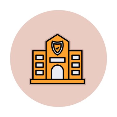 Güvenlik Ofisi web simgesi, vektör illüstrasyonu 