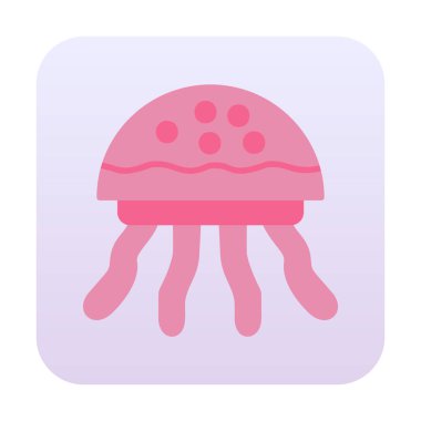 Denizanası. Web simgesi basit illüstrasyon 