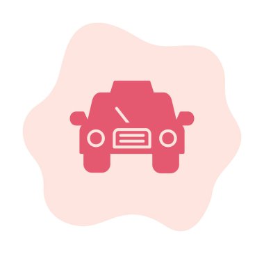 Basit taksi arabası simgesi, vektör illüstrasyonu