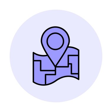 Konum iğnesi, vektör illüstrasyonlu harita simgesi