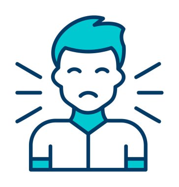 Korkmuş adam simgesi, korku konsepti, vektör illüstrasyonu