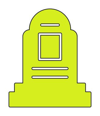 mezar taşı düz simgesi, vektör illüstrasyonu