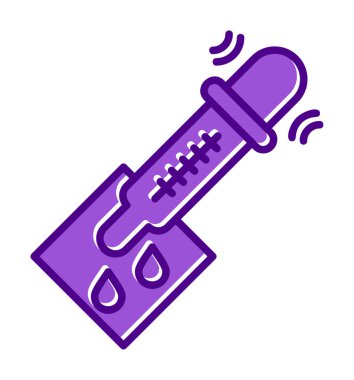 pipette ile tıbbi test simgesi, vektör illüstrasyonu basit tasarım