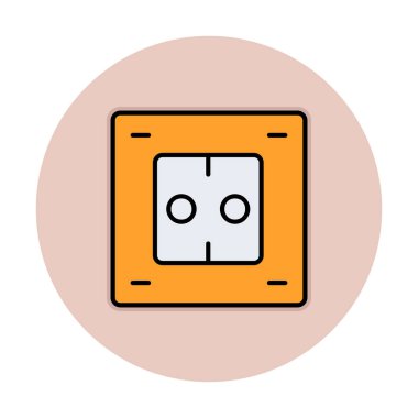 Modern Elektrik Soket simgesinin vektör illüstrasyonu       