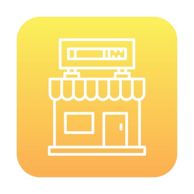 dükkan simgesi, vektör illüstrasyonu basit tasarım