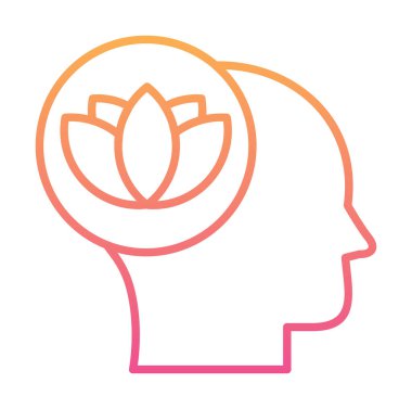 baş ve nilüfer çiçeği simgesi, vektör illüstrasyonu basit tasarım