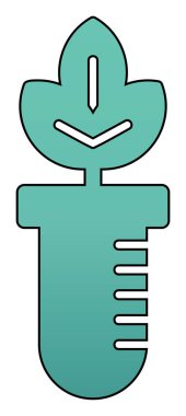 Test tüpü simgesine bitki, vektör illüstrasyonuName 