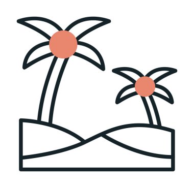 plaj simgesi vektörü beyaz arkaplanda izole edildi