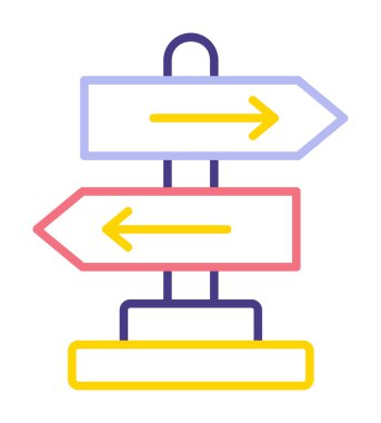 Yön düz simge, vektör illüstrasyonu