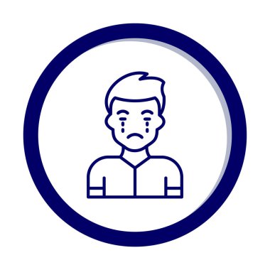 ağlayan kişi simgesi, vektör illüstrasyonu basit tasarım