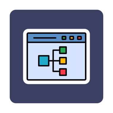 Çevrimiçi Akış Çizelgesi modern simgesinin vektör illüstrasyonu                  