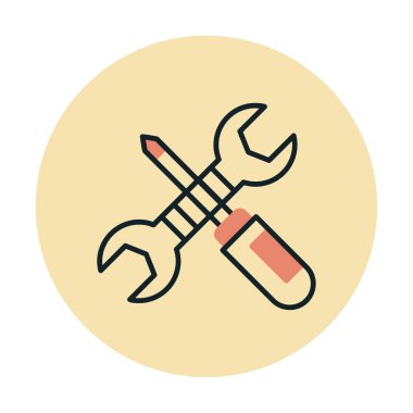 Basit mekanik Araçlar simgesi, vektör illüstrasyonu