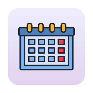  Basit web takvimi vektör illüstrasyonuName