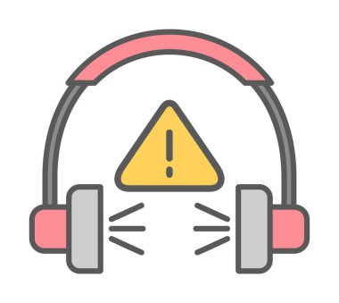 Modern kulaklık simgesinin vektör çizimi. Yüksek Gürültü konsepti                        