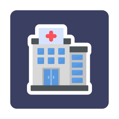 Hastane simgesi, vektör illüstrasyonu
