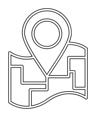 Konum iğnesi, vektör illüstrasyonlu harita simgesi