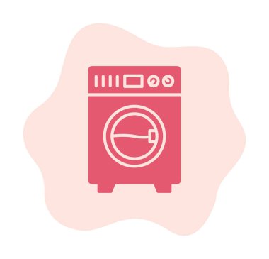 çamaşır makinesi simgesi. Basit resimleme