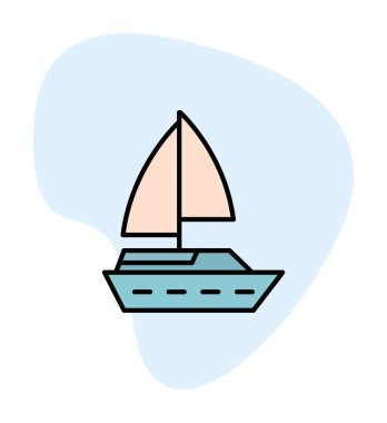 Basit tekne simgesi, vektör illüstrasyonu