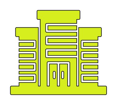 Şehir binası simgesi, vektör illüstrasyonu basit tasarım