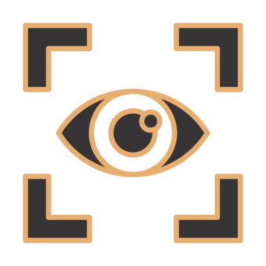 Vizyon düz simgesi, vektör çizim