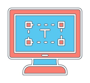 Bilgisayar metin düzenleyici simgesi, vektör illüstrasyonu