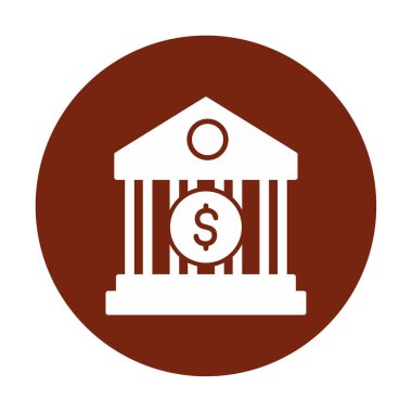 Banka simgesi, vektör illüstrasyonu 