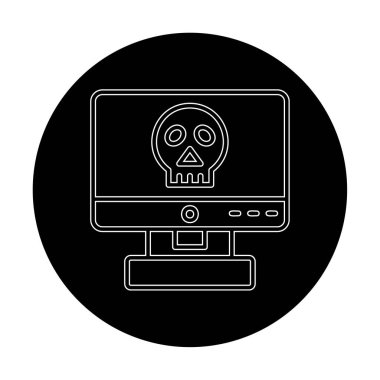 Bilgisayar korsanlığı simgesi, basit bir stil. vektör